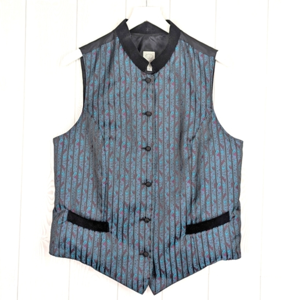 Vest Women's Size XL or L Vintage True West Outfitters Mandarin Velvet Collar